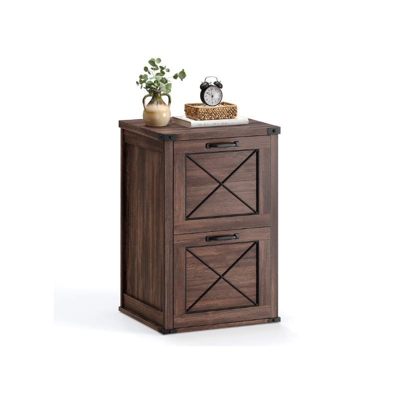 VASAGLE Modern Farmhouse File Cabinet, Printer Stand, 2/3 Drawer Filing Storage