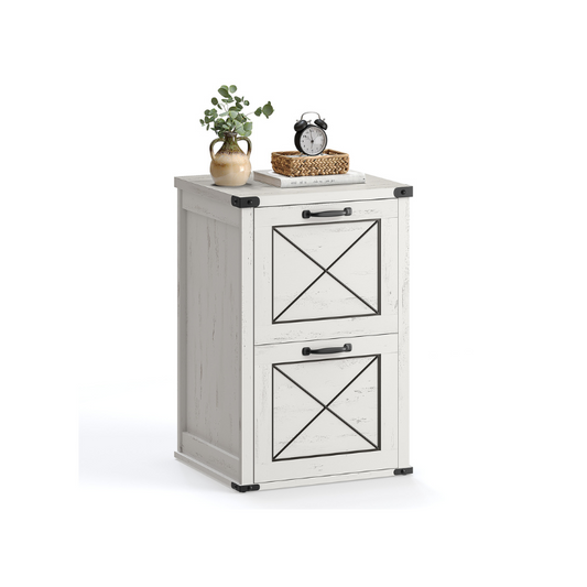 File Cabinet with 2 File Drawers in Modern Farmhouse Style