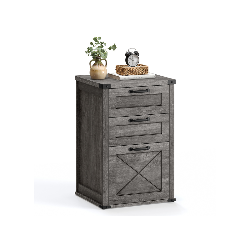 VASAGLE Modern Farmhouse File Cabinet, Printer Stand, 2/3 Drawer Filing Storage