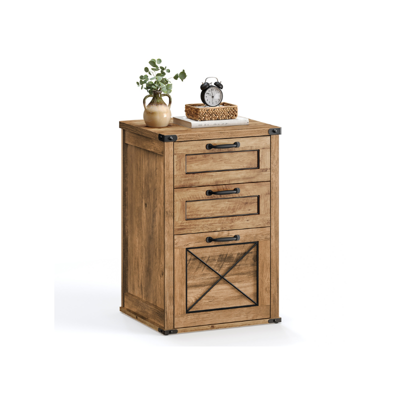 VASAGLE Modern Farmhouse File Cabinet, Printer Stand, 2/3 Drawer Filing Storage