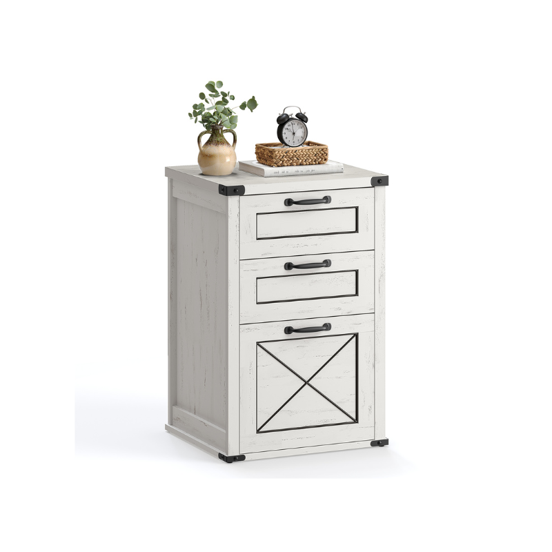 VASAGLE Modern Farmhouse File Cabinet, Printer Stand, 2/3 Drawer Filing Storage