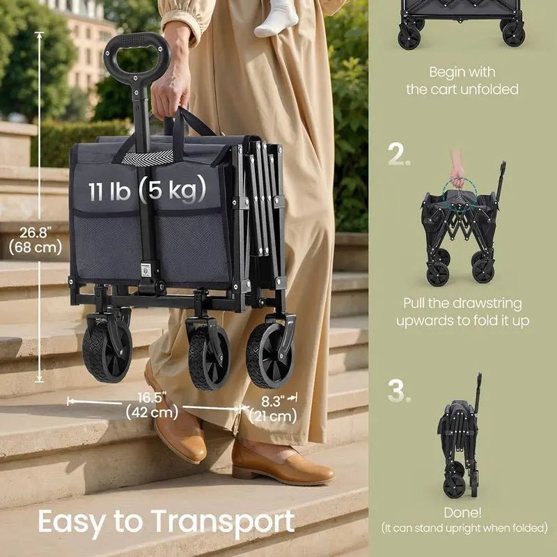 FURNMICS Portable Wagon Collapsible with Wheels