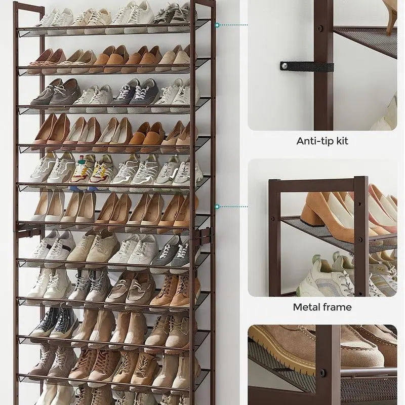 FURNMIC 12-Tier Metal Shoe Storage Organizer