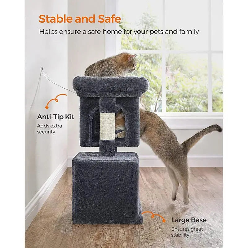 FURNMICS 26.4-Inch Cat Tower with 2 Cat Caves