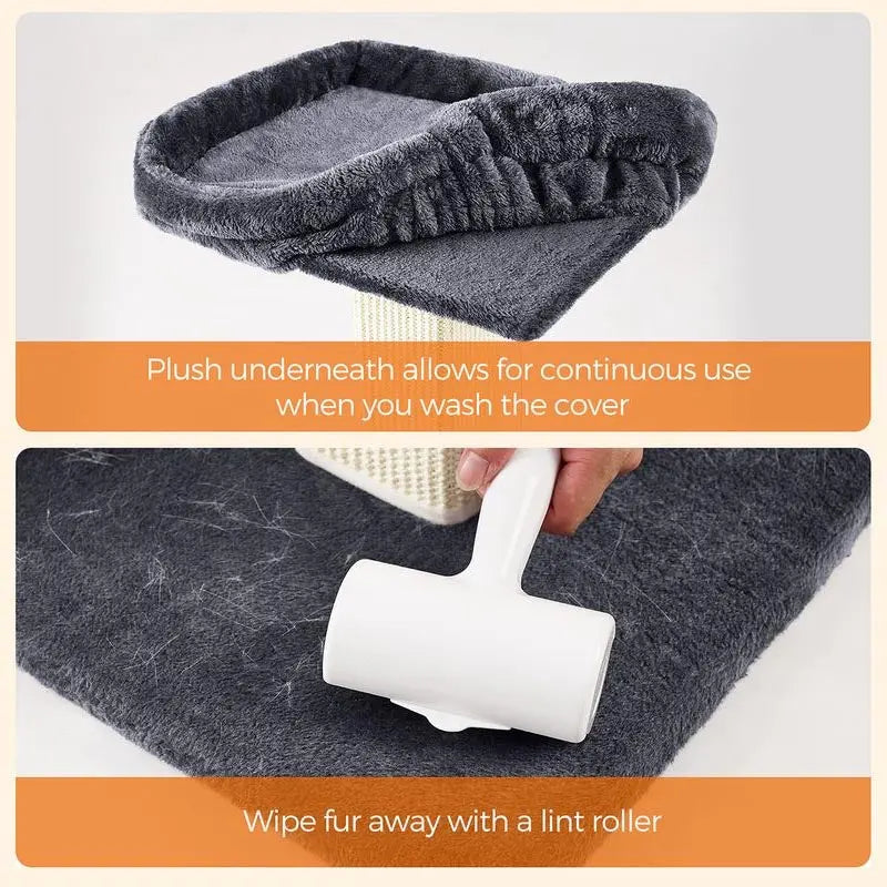 FURNMICS 27.9-Inch Cat Scratcher with 15.7 x 11.8 Inches Plush Perch