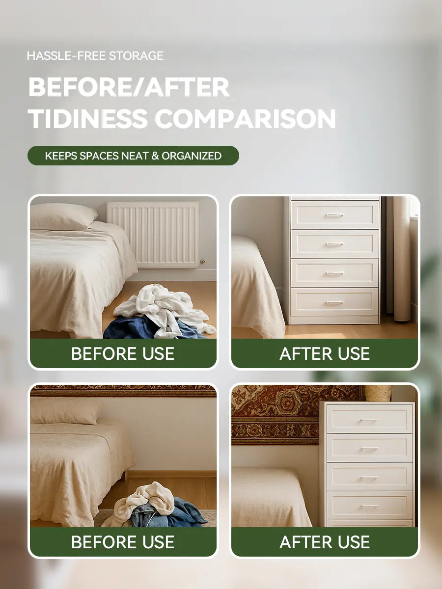 White Dresser with Drawers for Clothes – Fits Bedroom/Living Room – 121×80×40cm