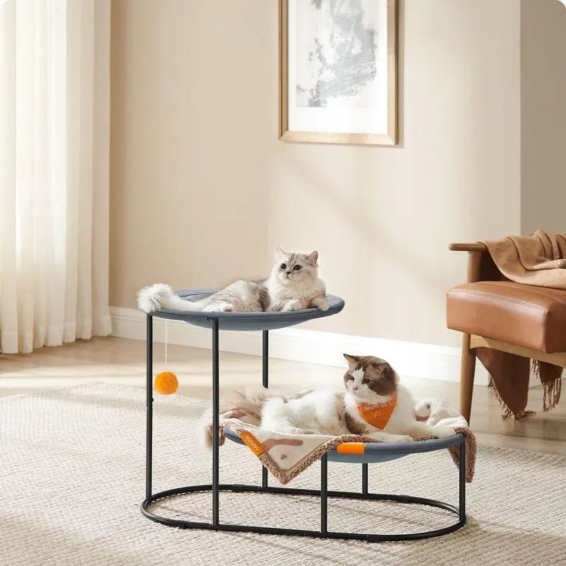 FURNMICS-2-Tier Elevated Cat Bed for Multi-Cat Households