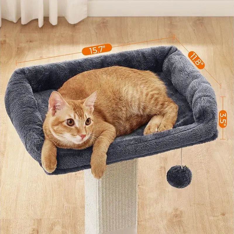 FURNMICS 27.9-Inch Cat Scratcher with 15.7 x 11.8 Inches Plush Perch