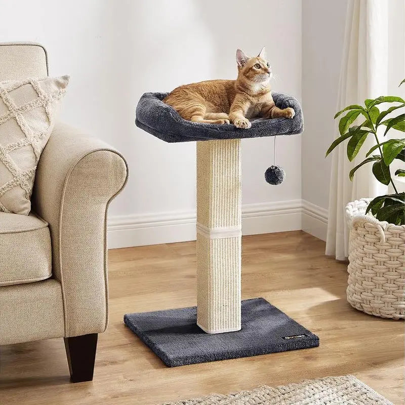 FURNMICS 27.9-Inch Cat Scratcher with 15.7 x 11.8 Inches Plush Perch