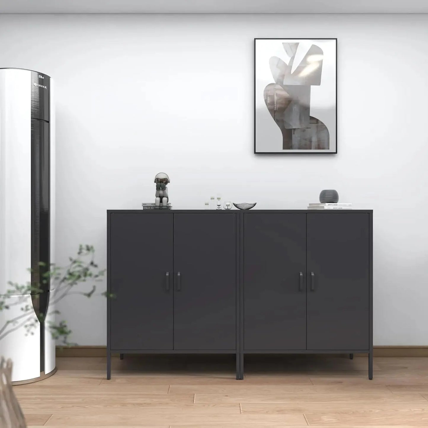 Metal Storage Cabinet with Doors and Shelves