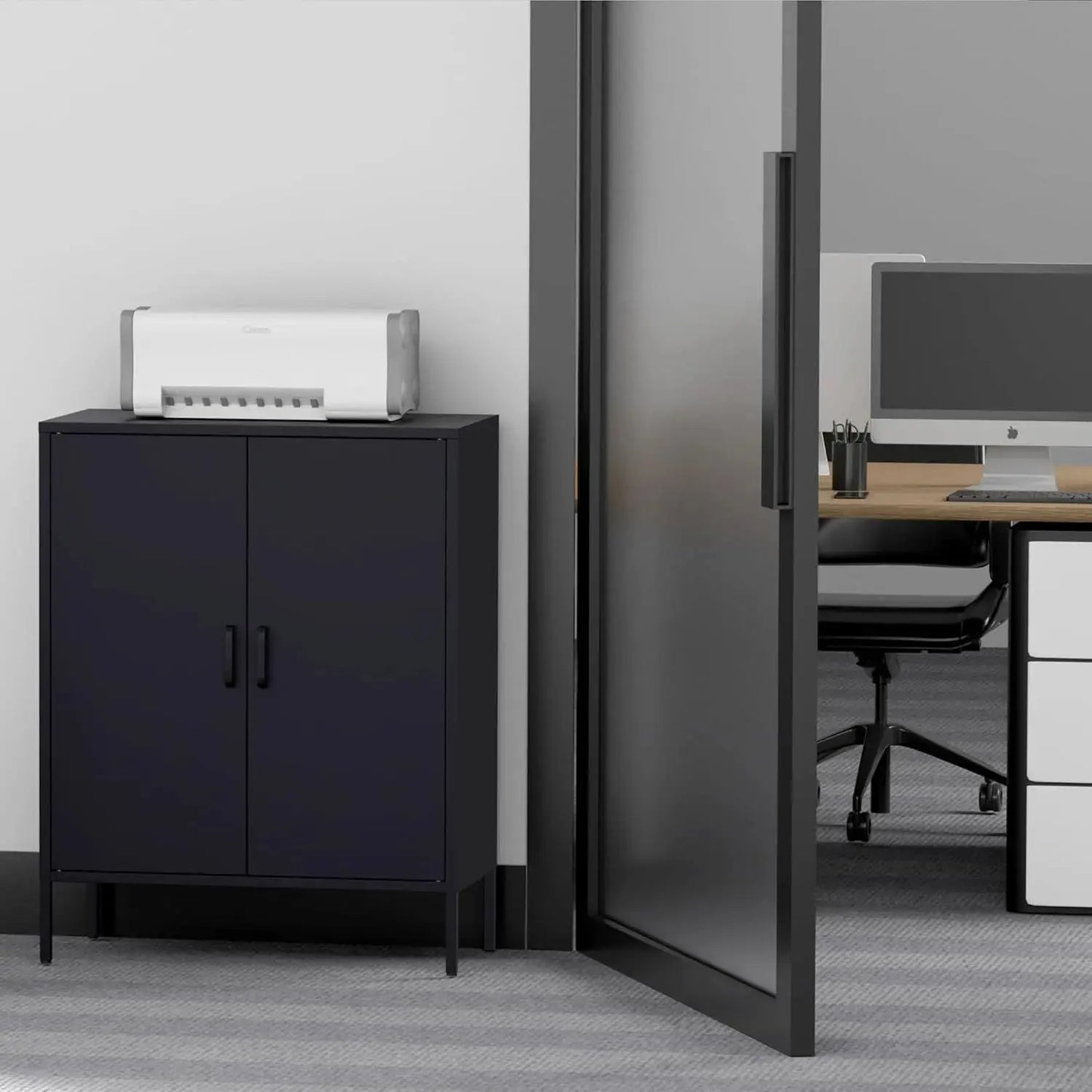 Metal Storage Cabinet with Doors and Shelves