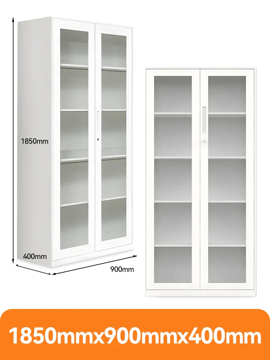 Display Cabinet HL-A-002-0001 – 2-Door Metal Frame – 185×90×40cm
