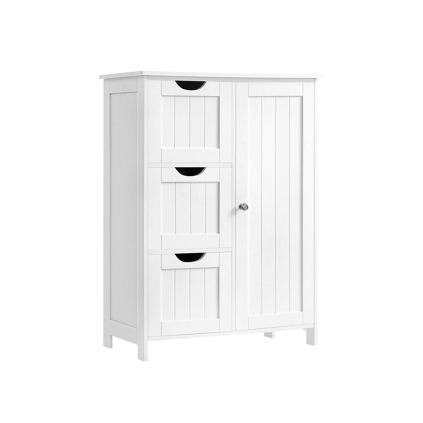 VASAGLE Slim Bathroom Storage Cabinet: 3 Drawers, Adjustable Shelf, White