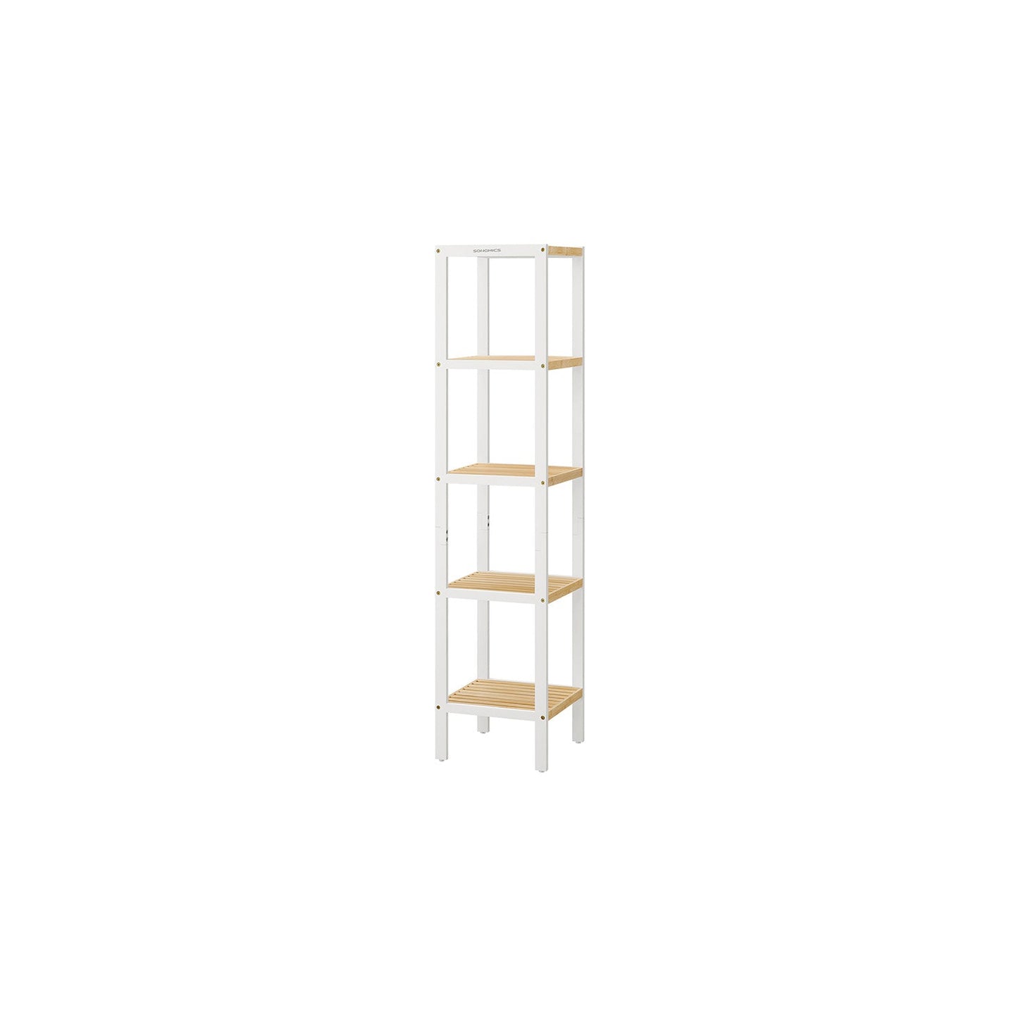 SONGMICS 5-Tier Bamboo Storage Shelf for Narrow Spaces and Versatile Use