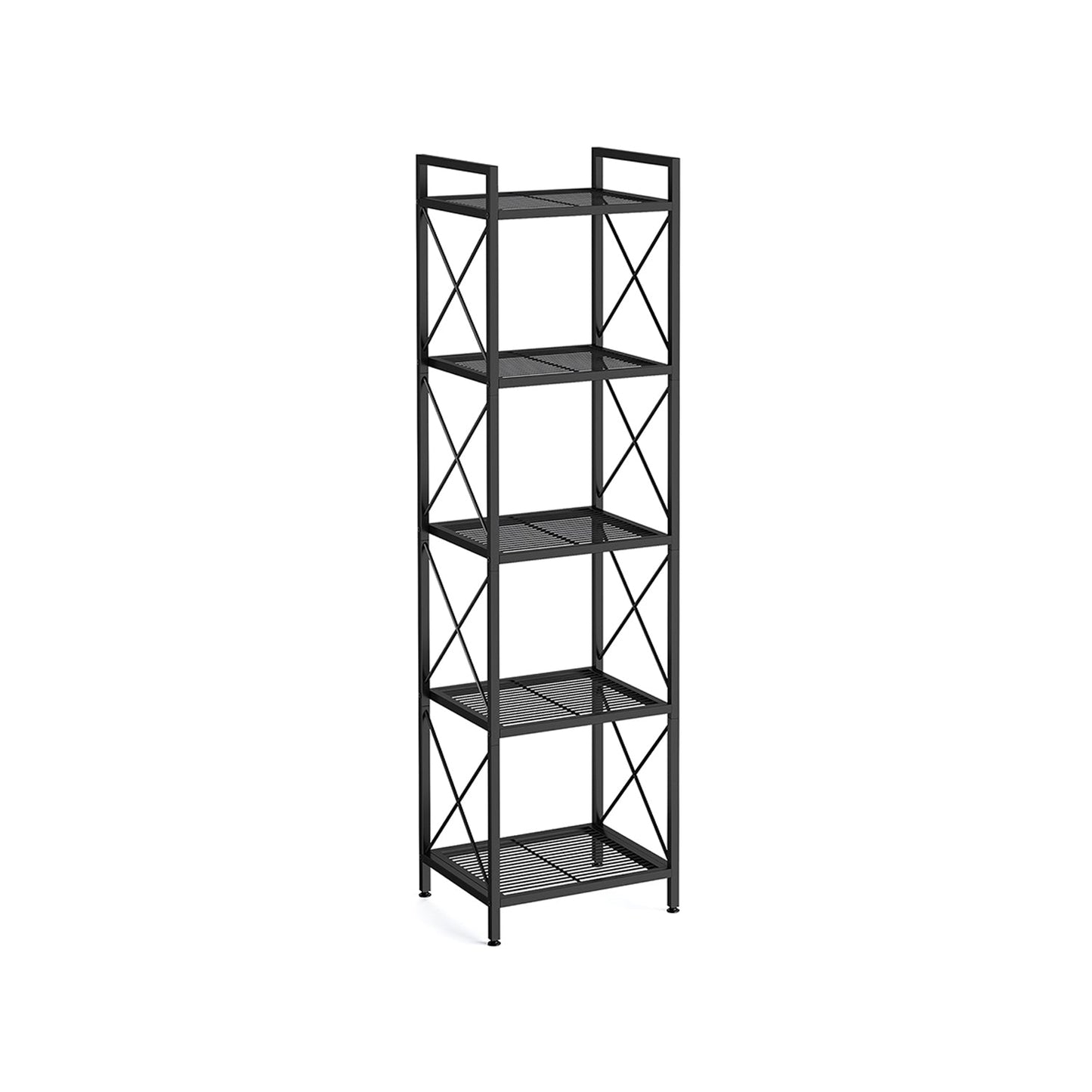 SONGMICS Industrial Metal Storage Shelf with X-Frame Design, Versatile Shelving Unit