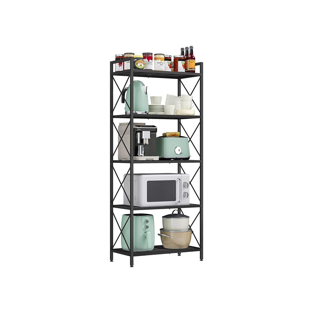SONGMICS Industrial Metal Storage Shelf with X-Frame Design, Versatile Shelving Unit