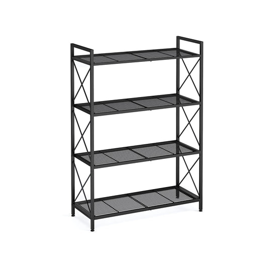 FURNMICS Industrial Metal Storage Shelf with X-Frame Design, Versatile Shelving Unit