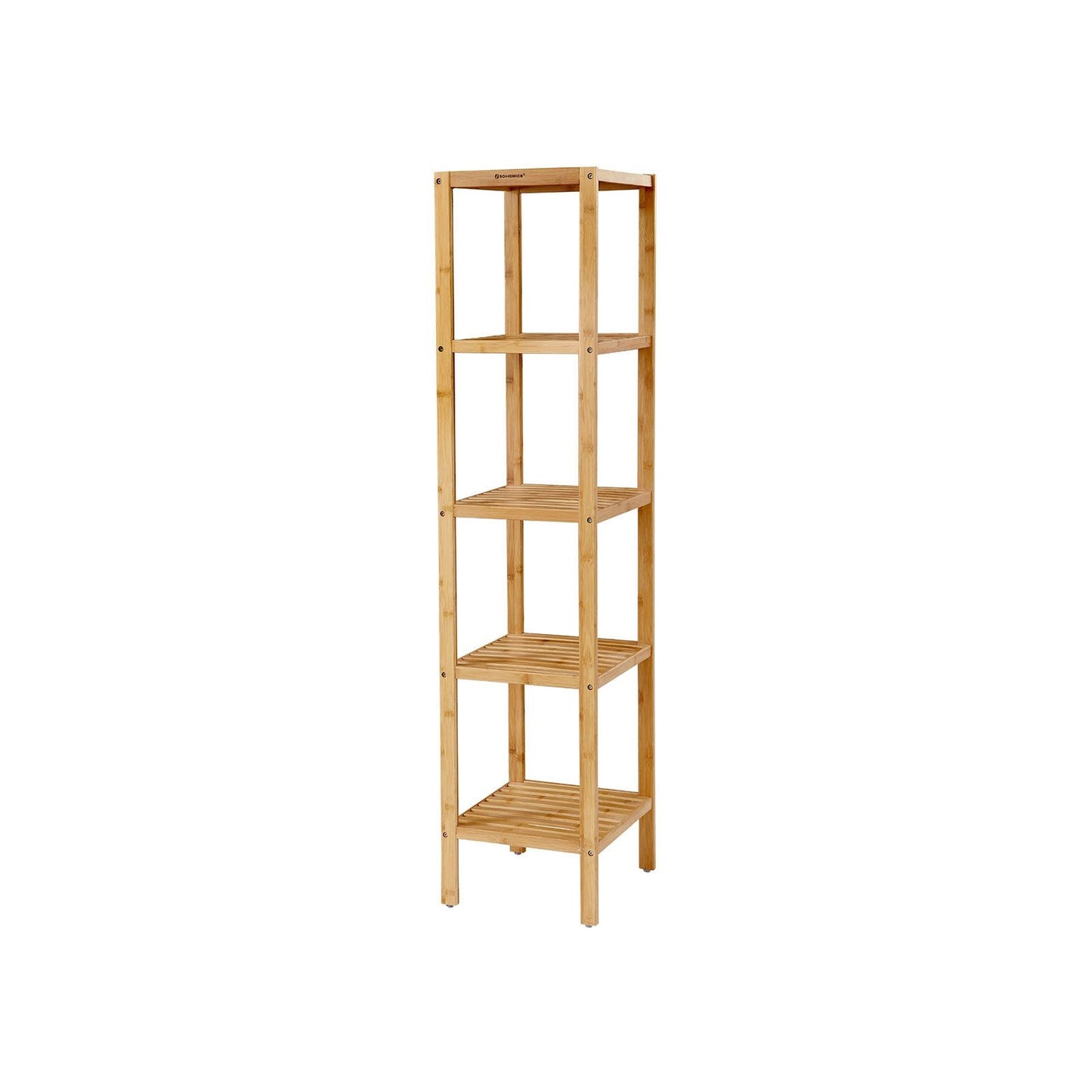 SONGMICS 5-Tier Bamboo Storage Shelf for Narrow Spaces and Versatile Use