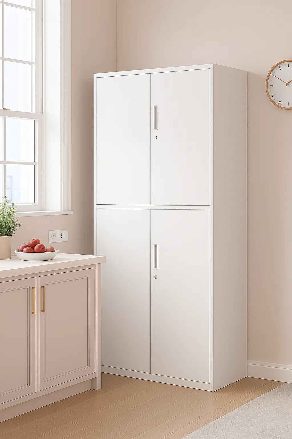 Two-compartment filing cabinet