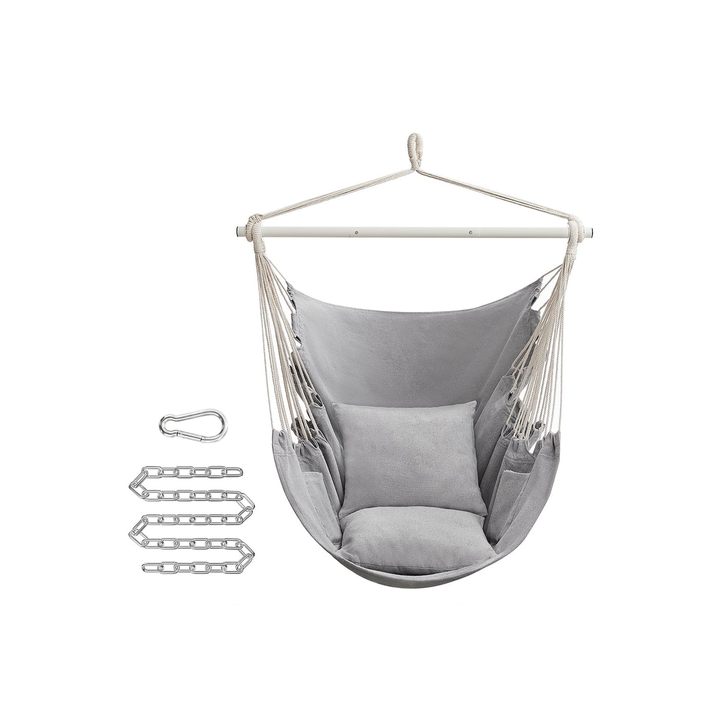 Plush Hanging Hammock Chair Swing with Two Soft Cushions