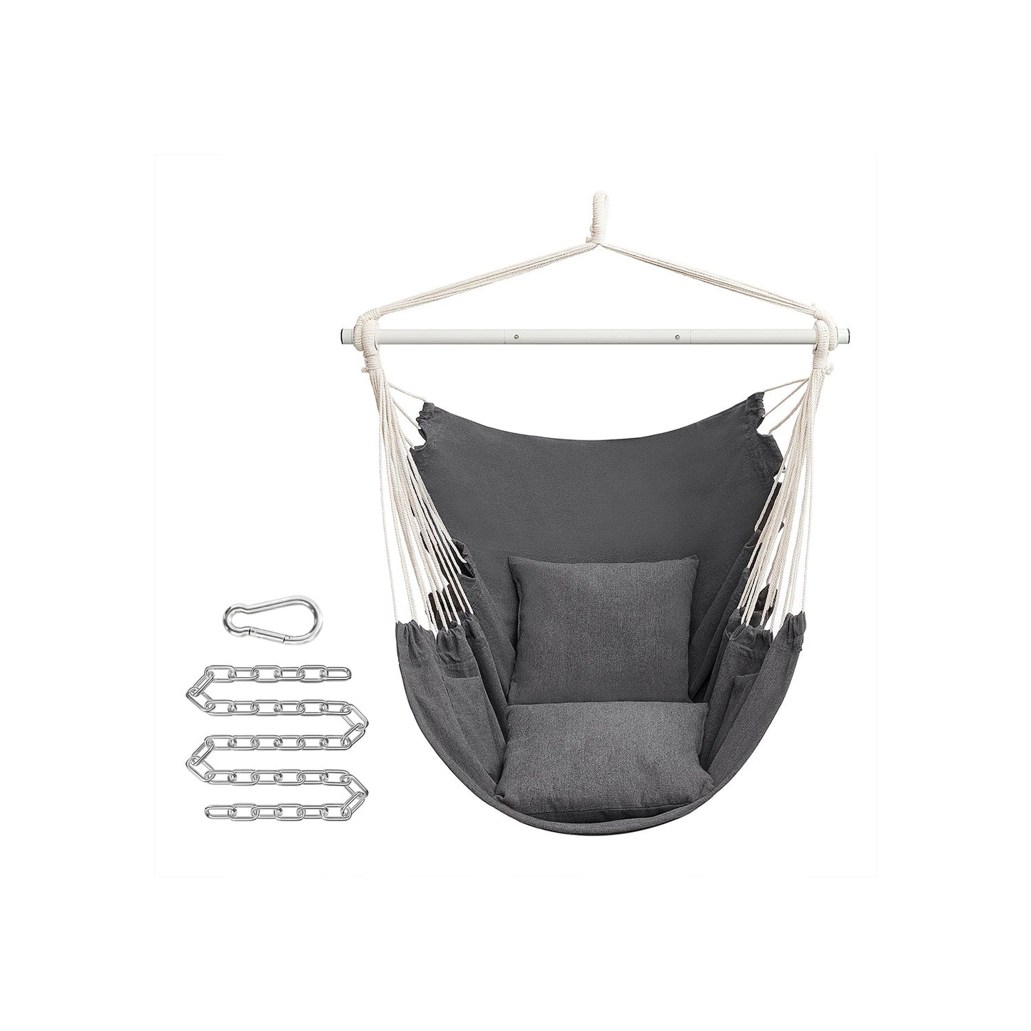 Plush Hanging Hammock Chair Swing with Two Soft Cushions