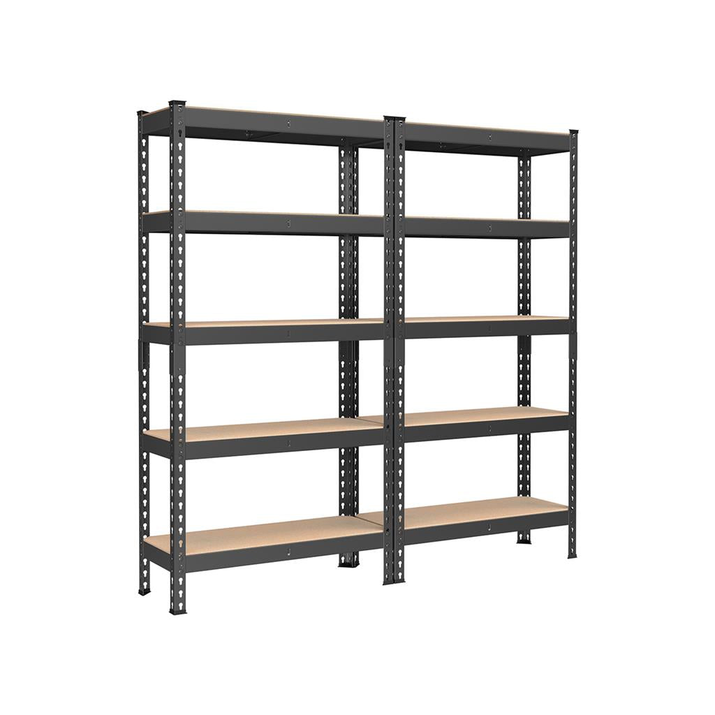 Heavy Duty 5-Tier Steel Garage Storage Shelves (Set of 2), Adjustable Boltless
