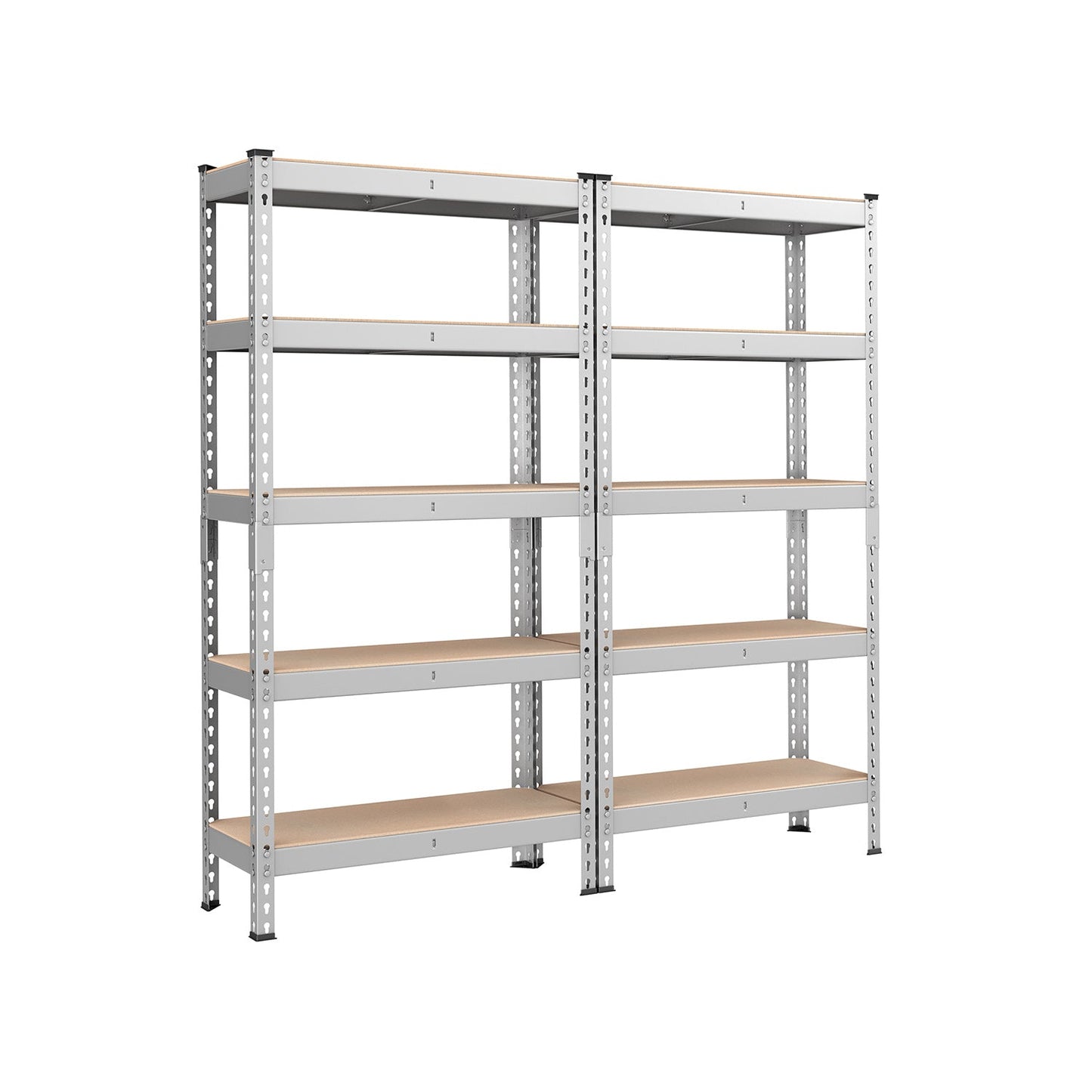 Heavy Duty 5-Tier Steel Garage Storage Shelves (Set of 2), Adjustable Boltless