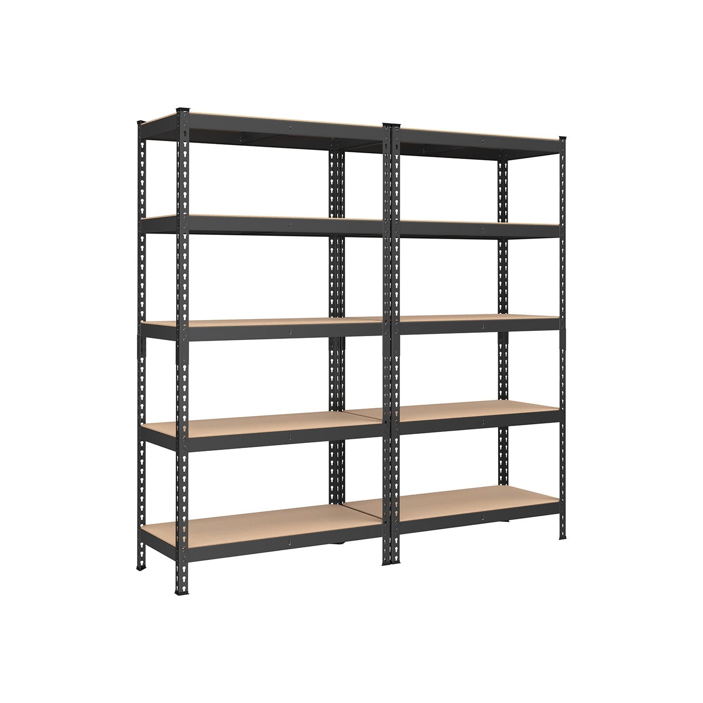 Heavy Duty 5-Tier Steel Garage Storage Shelves (Set of 2), Adjustable Boltless