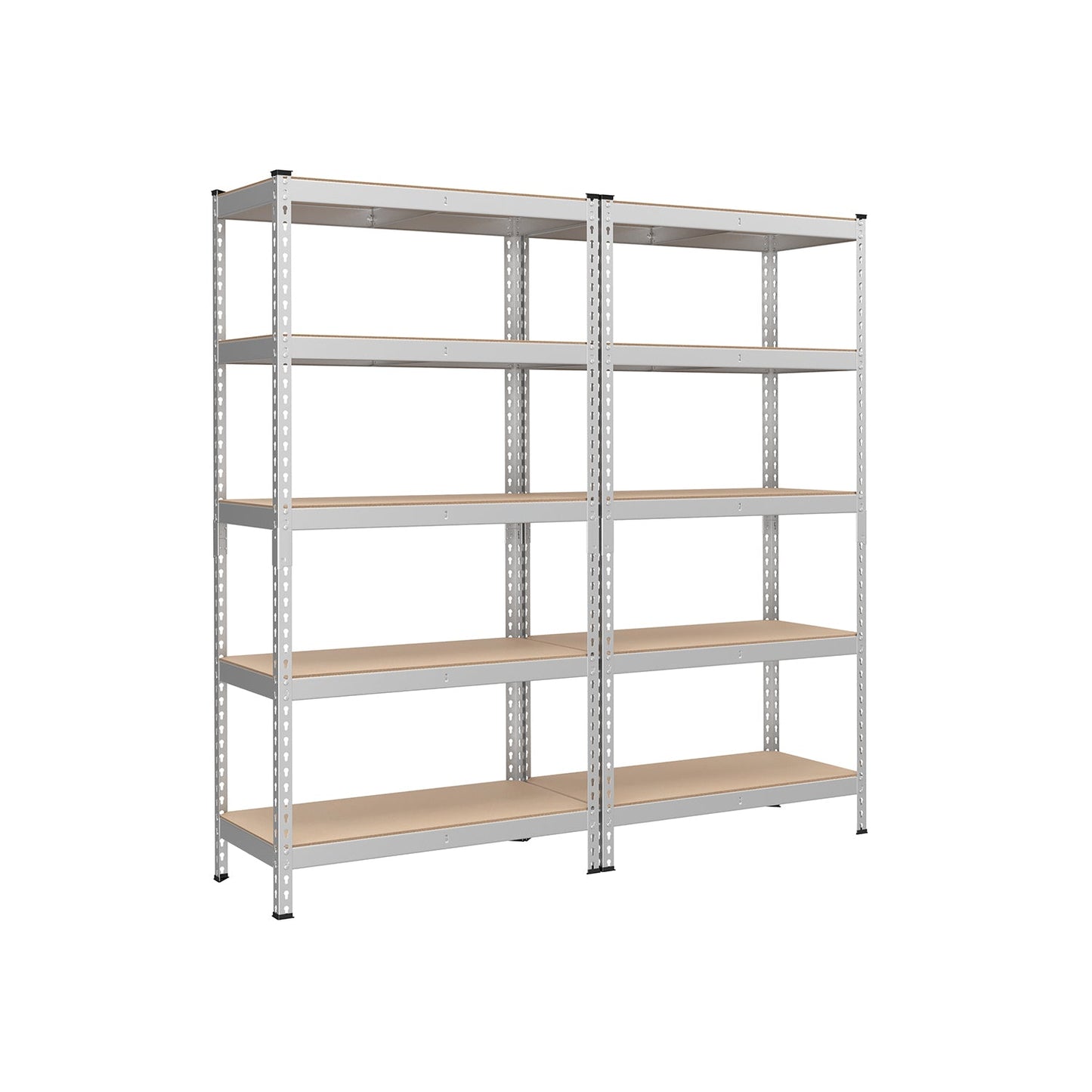 Heavy Duty 5-Tier Steel Garage Storage Shelves (Set of 2), Adjustable Boltless