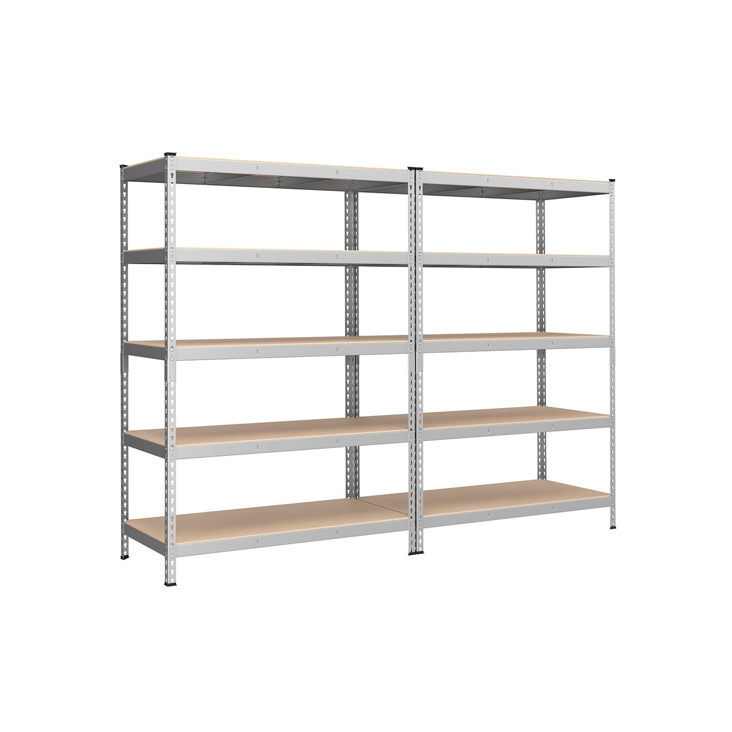 Heavy Duty 5-Tier Steel Garage Storage Shelves (Set of 2), Adjustable Boltless