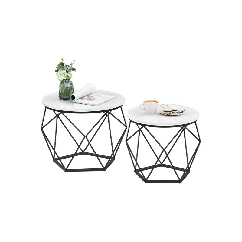 VASAGLE Industrial Nesting Coffee Tables Set of 2, Steel Frame