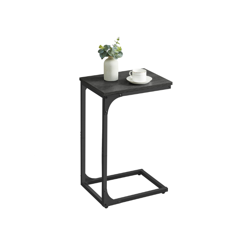 Industrial C-Shaped End Table Set for Couch Sofa, Metal Frame Side Tables