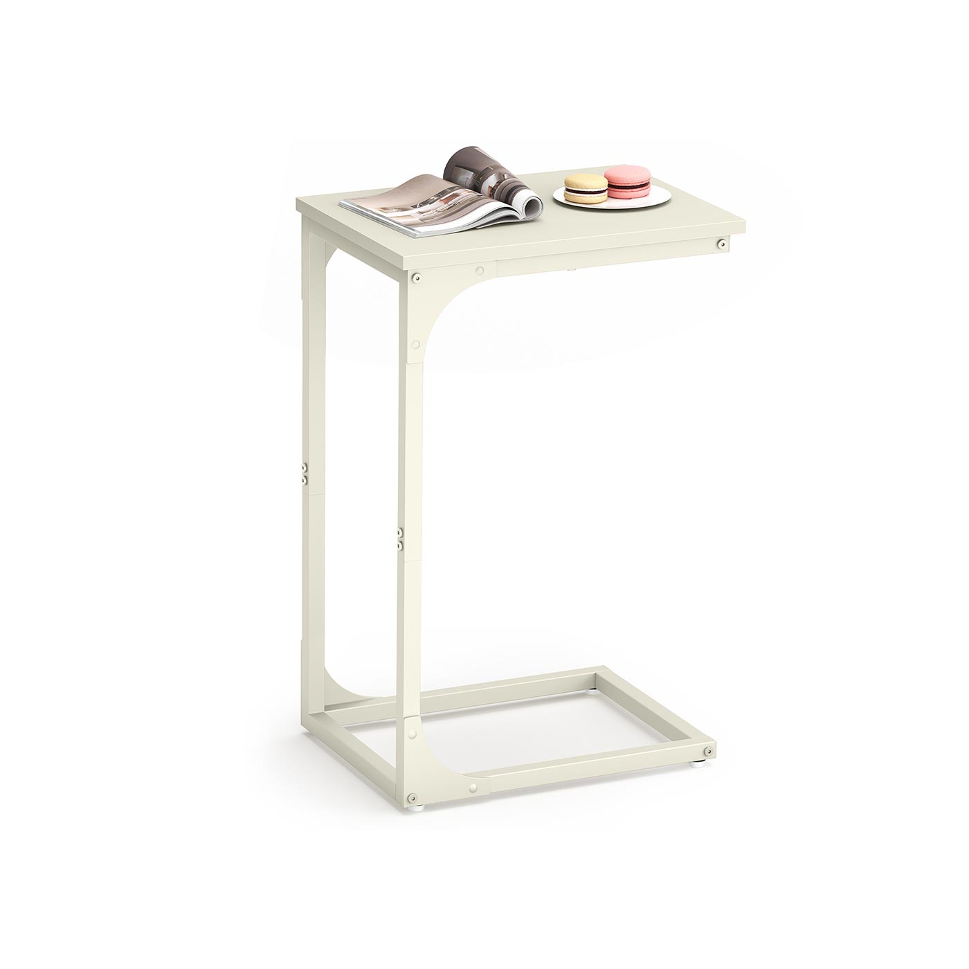 Industrial C-Shaped End Table Set for Couch Sofa, Metal Frame Side Tables
