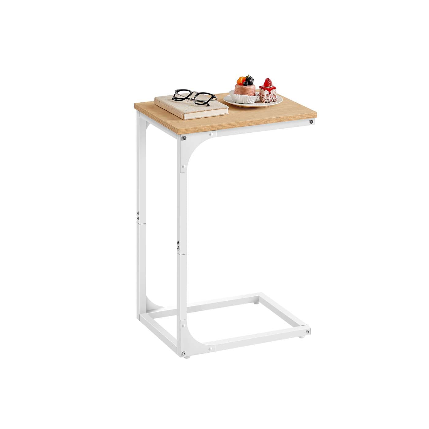 Industrial C-Shaped End Table Set for Couch Sofa, Metal Frame Side Tables