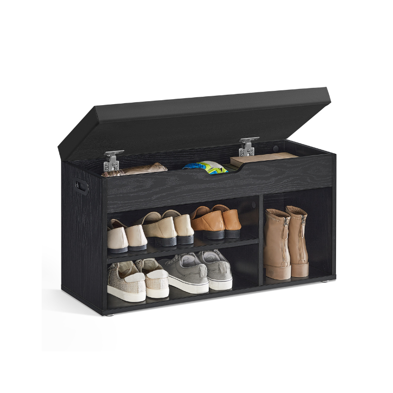 VASAGLE Entryway Storage Bench: Padded Cushion, Shoe Rack, Hidden Compartments