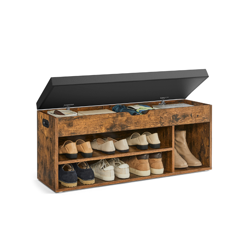 VASAGLE Entryway Storage Bench: Padded Cushion, Shoe Rack, Hidden Compartments