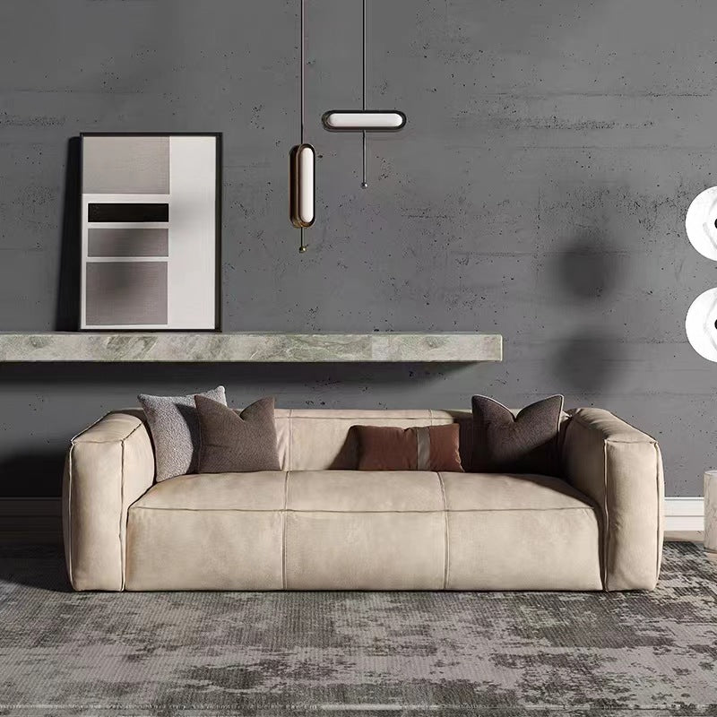 Italian Light Luxury Vintage Suede Fabric Sofa