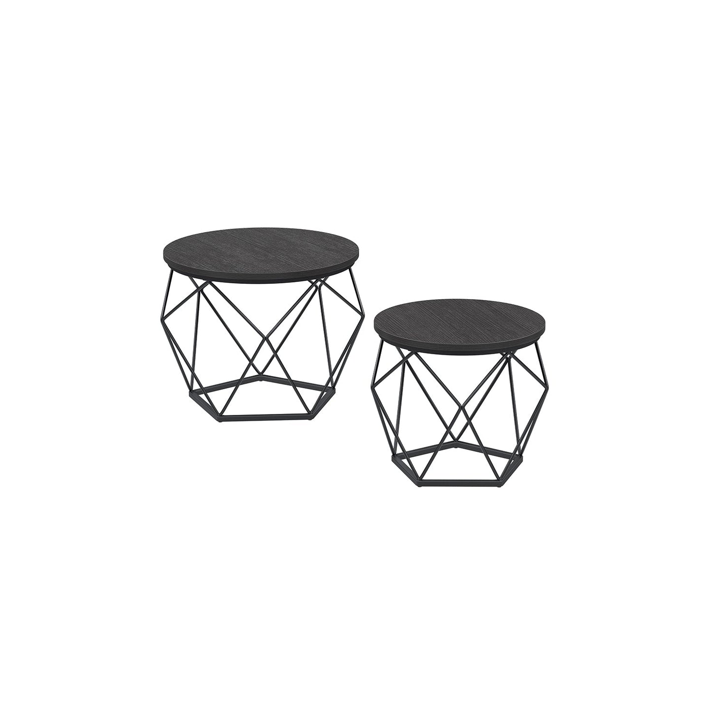 VASAGLE Industrial Nesting Coffee Tables Set of 2, Steel Frame