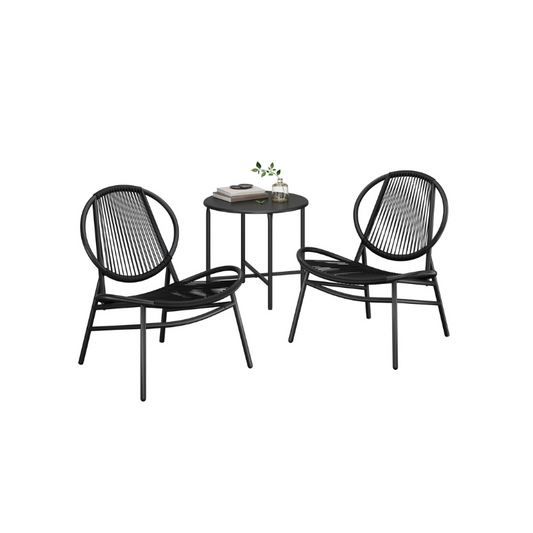 SONGMICS Outdoor Bistro Set Acapulco Chairs Side Table Conversation Patio Furniture