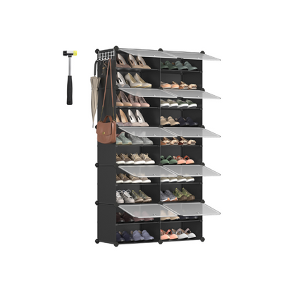 Versatile Modular Shoe Organizer Rack with Doors - Multi-Cube Storage Solution