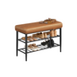 VASAGLE EKHO Mid-Century Modern Faux Leather Entryway Shoe Storage Bench