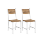FURNMICS Dining Chair Set of 2, Rustic Wood Chairs with Metal Steel Frame