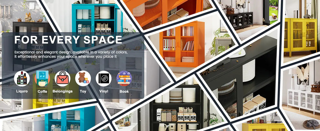 Furnmics storage cabinet combination for storage and organization