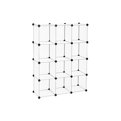 SONGMICS Modular Cube Storage Organizer - Versatile Stackable Plastic Shelf Unit