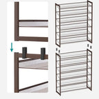 FURNMIC 12-Tier Metal Shoe Storage Organizer
