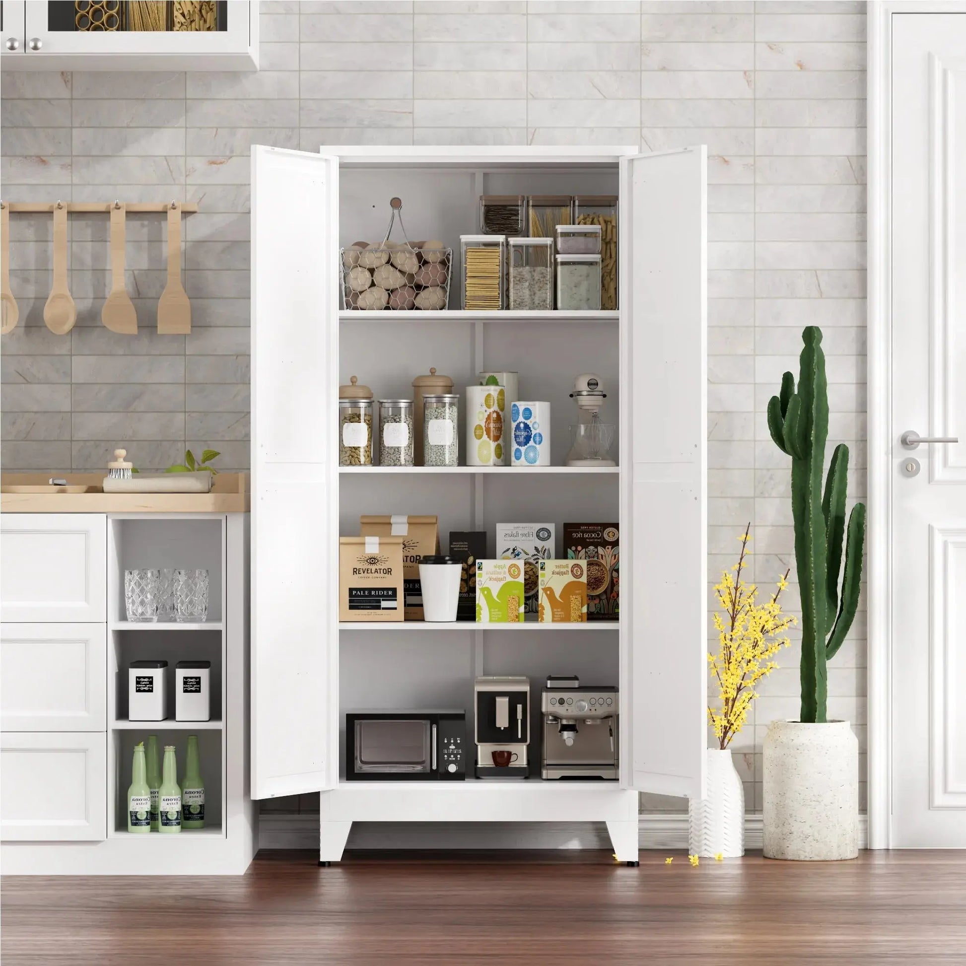 White Farmhouse Kitchen Cabinet