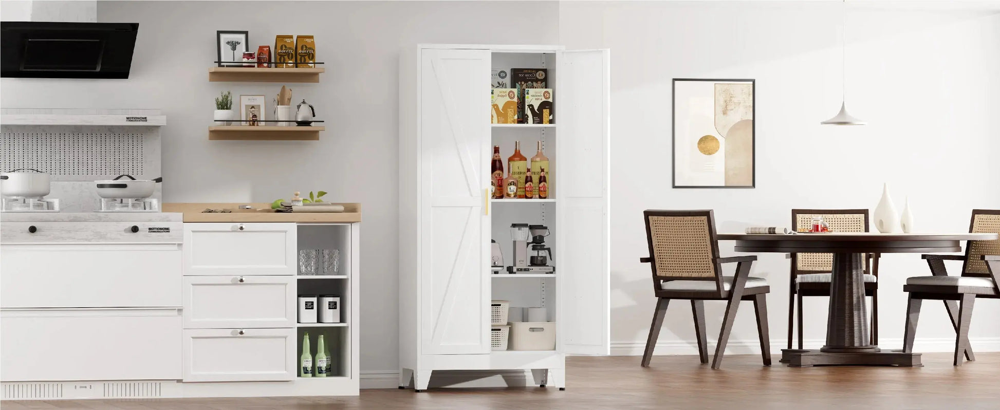 White Farmhouse Kitchen Cabinet