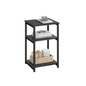 VASAGLE Industrial 3-Tier Slim Side Table, Storage Shelves, Sturdy Steel Frame