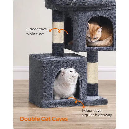 FURNMICS 26.4-Inch Cat Tower with 2 Cat Caves