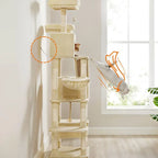 FURNMICS 81.1" Large Multi-Level Cat Tree with 13 Scratching Posts
